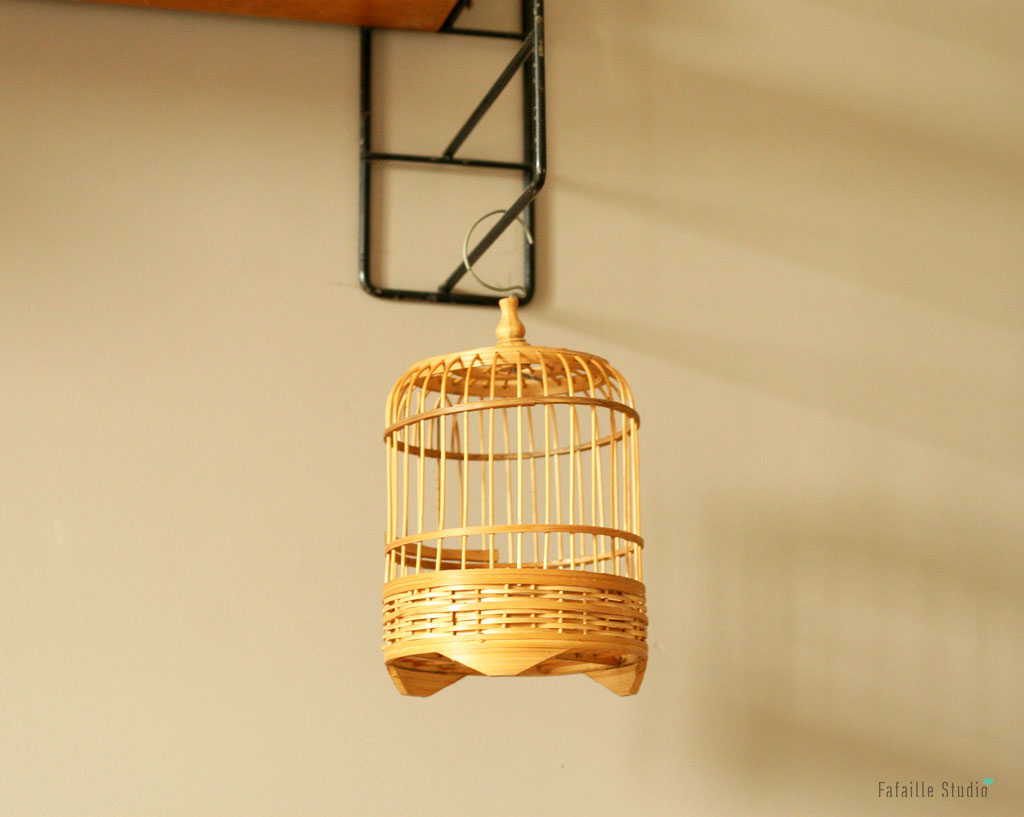 Cage à oiseaux en rotin